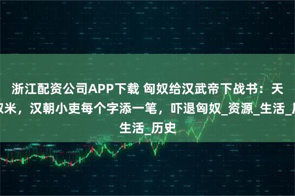 浙江配资公司APP下载 匈奴给汉武帝下战书：天心取米，汉朝小吏每个字添一笔，吓退匈奴_资源_生活_历史
